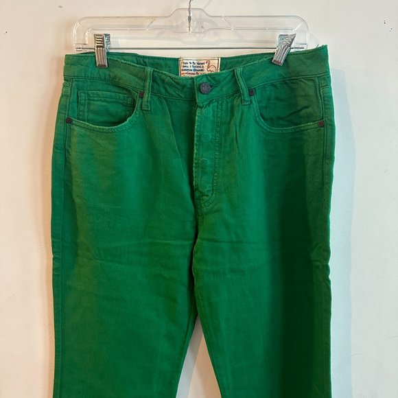 Free People X Sandrine Rose Virgin Label Jeans Sapin Green New With Tags NWT Qty - Picture 7 of 13